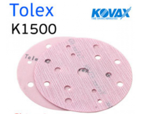 Круг шлифовальный ф150 Kovax Tolex K1500 Dry (15отв) розовый